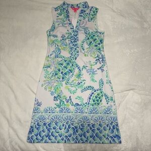 NWT Lilly Pulitzer Larsen Shift Dress in Resort White Island Ride Engine…